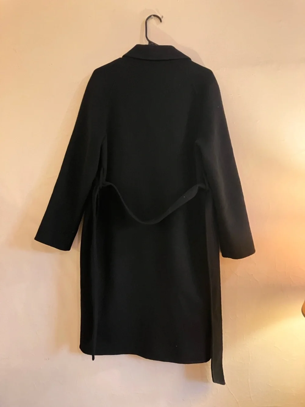 MANGO Britain black women’s dress coat w/ belt & pockets size M - Picture 4 of 4